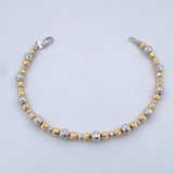 Bracelet Military Type 4.65gr / 19.2cm / 3mm-4mm-5mm Two Yellows White Gold +0 18K $