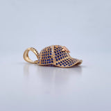 Dije Gorra AD 7.8gr / 3.6cm / Circones Azules Tres Oros 18K &