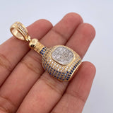 Pendant Don Julio Bottle 7.15gr / 4.3cm / Blue and White Zircons Two Yellow and White 18K Gold &