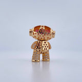Pendant Astronaut 9.75gr / 2.4cm / Fuchsia White Zircons 18K Yellow Gold &