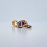 Pendant LA Cap 4.55gr / 2.9cm / Blue Zircons Three 18K Golds &