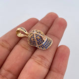 Pendant LA Cap 4.55gr / 2.9cm / Blue Zircons Three 18K Golds &