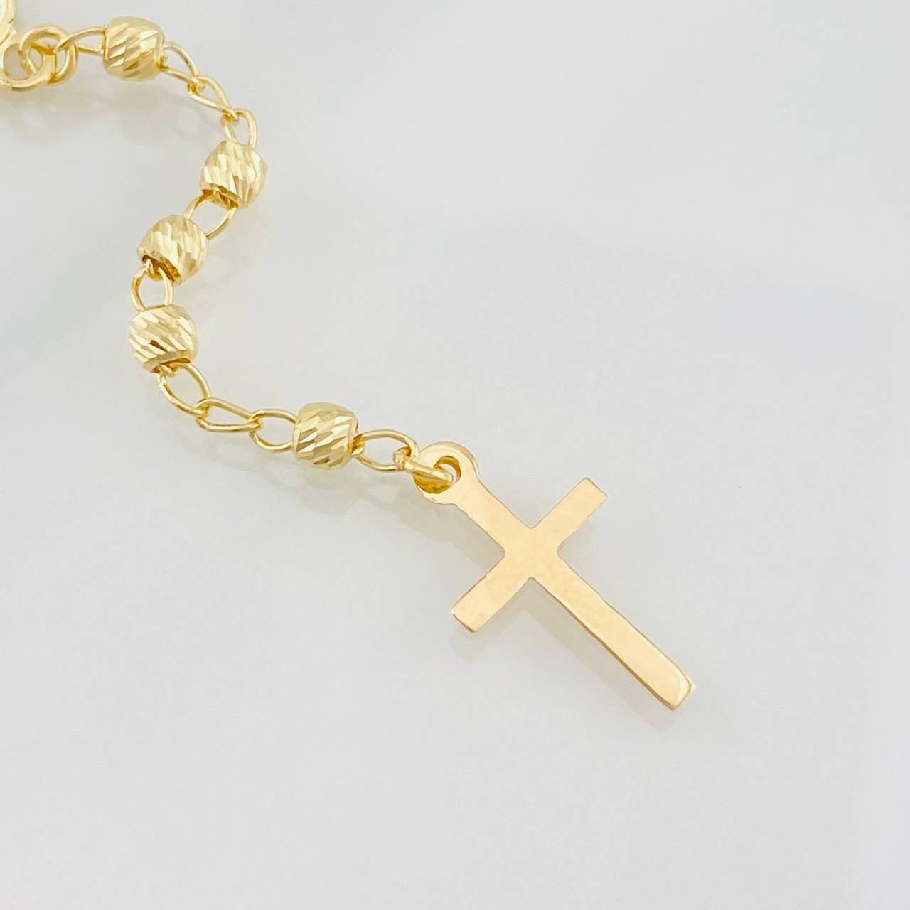 Rosary Miraculous Virgin Cross 6.15g / 22 in / 3mm Yellow Gold 18K