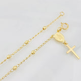 Bracelet Decade Miraculous Virgin Cross 2.55g / 7 1/2 in / 3mm Yellow Gold 18K