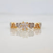 Solitaire Hearts Ring 2.2g / T7 1/2 Two-tone Yellow White Gold 18K