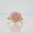 Halo Heart Ring 2.95g / T5 1/2 Yellow Gold 18K