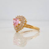 Halo Heart Ring 2.95g / T5 1/2 Yellow Gold 18K