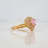 Halo Heart Ring 2.95g / T5 1/2 Yellow Gold 18K