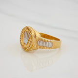 Crown Strap Ring 5.6g / T6 1/2 Two-Tone Yellow White Gold 18K