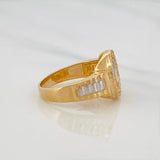 Crown Strap Ring 5.6g / T6 1/2 Two-Tone Yellow White Gold 18K