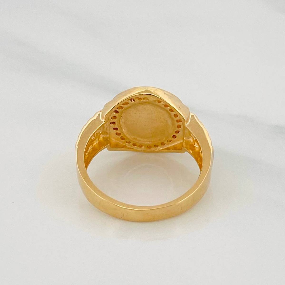 Crown Strap Ring 5.6g / T6 1/2 Two-Tone Yellow White Gold 18K