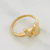 Heart Cross Ring 2.6g / T7 1/2 Yellow Gold 18K