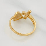 Heart Cross Ring 2.6g / T7 1/2 Yellow Gold 18K