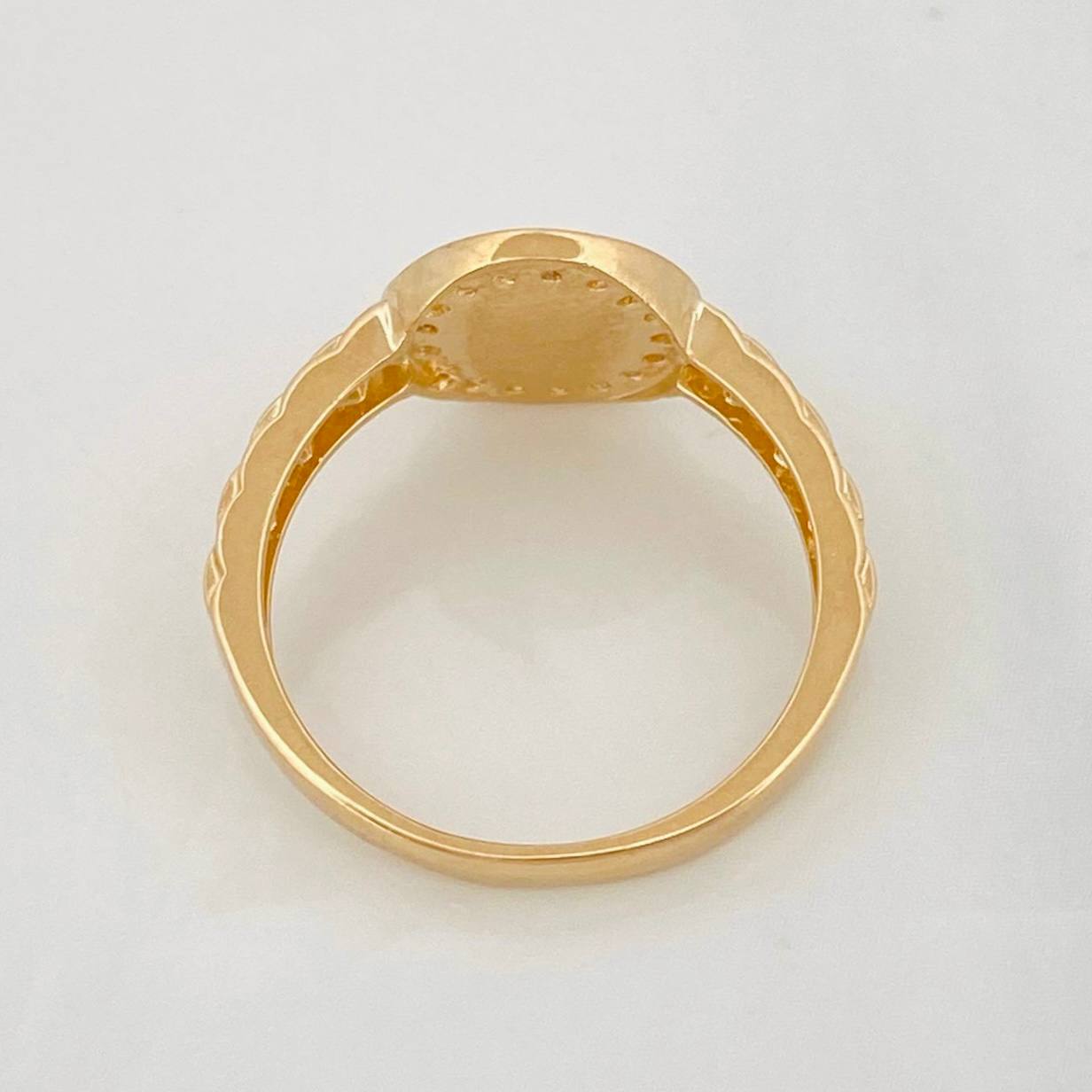 Crown Ring 3.1g / T7 1/2 Two-Tone Yellow White Gold 18K