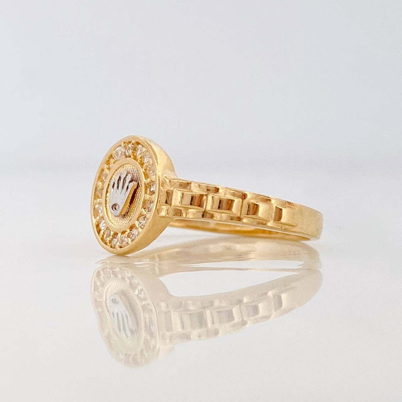 Crown Ring 3.1g / T7 1/2 Two-Tone Yellow White Gold 18K