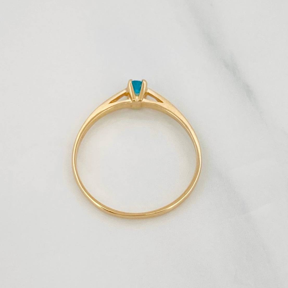 Solitaire Bridge Ring 1.1g / T6 1/2 Yellow Gold 18K
