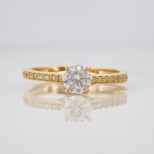 Anillo Solitario Puente 2.5g / T7 1/2 Oro Amarillo 18K