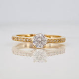 Solitaire Bridge Ring 2.5g / T7 1/2 Yellow Gold 18K