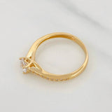 Solitaire Bridge Ring 2.5g / T7 1/2 Yellow Gold 18K