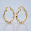 Hoop Earrings Milu 2.1gr / 2.1cm / Flat Twisted 18K Yellow Gold &