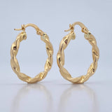 Hoop Earrings Milu 2.1gr / 2.1cm / Flat Twisted 18K Yellow Gold &