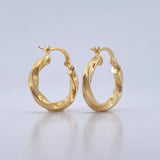Hoop Earrings Tori 1.95gr / 2cm / Yellow Gold 18K Dotted &