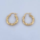 Hoop Earrings Tori 1.95gr / 2cm / Yellow Gold 18K Dotted &