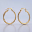 Hoop Earrings Andy 1.8gr / 2.5cm / Striped 18K Yellow Gold &