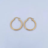Hoop Earrings Andy 1.8gr / 2.5cm / Striped 18K Yellow Gold &