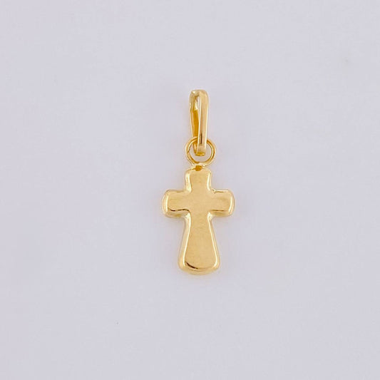 Dije Cruz Puntas Curvas 0.2g / 1/2 in Oro Amarillo 18K