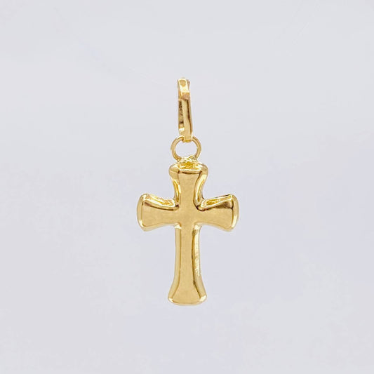 Dije Cruz Puntas Curvas 0.4g / 3/4 in Oro Amarillo 18K