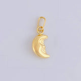 Pendant Moon 0.15g / 1/2 in Yellow Gold 18K