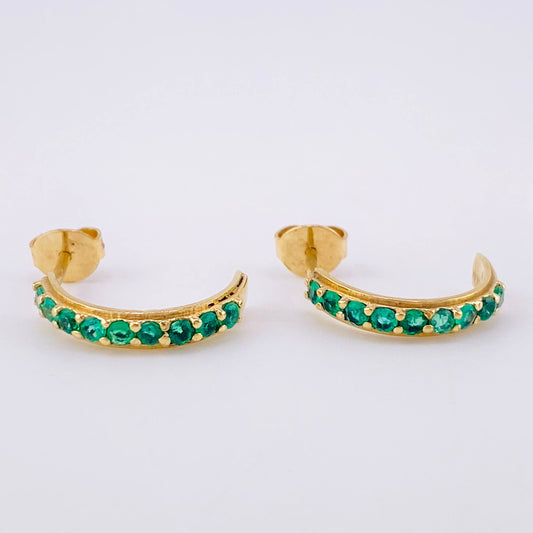 Topos Media Luna Esmeraldas 70pts 2.35gr / 3/4 in / Oro Amarillo 18K *