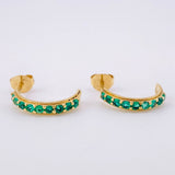 Topos Media Luna Esmeraldas 70pts 2.35gr / 3/4 in / Oro Amarillo 18K *