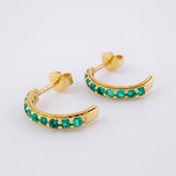 Topos Media Luna Esmeraldas 70pts 2.35gr / 3/4 in / Oro Amarillo 18K *