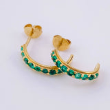 Topos Media Luna Esmeraldas 70pts 2.35gr / 3/4 in / Oro Amarillo 18K *