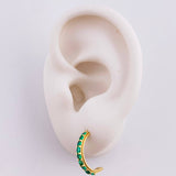Topos Media Luna Esmeraldas 70pts 2.35gr / 3/4 in / Oro Amarillo 18K *