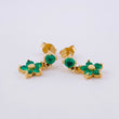 Topos Flor Colgante Esmeraldas 60pts 2.55gr / 1/2 in / Oro Amarillo 18K *