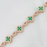 Pulso Trebol 11.3g / 7 1/2 in / 8.22mm Oro Rosa 18K