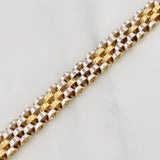 Bracelet Strap 14.15g / 7 1/2 in / 6.95mm Two-Tone Yellow White Gold 18K
