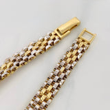 Bracelet Strap 14.15g / 7 1/2 in / 6.95mm Two-Tone Yellow White Gold 18K