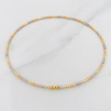 Diamond Cut Bracelet Hoop 1.75g / 7 in / 2mm Three Golds 18K