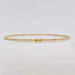 Diamond Cut Bracelet Hoop 1.75g / 6 3/4 in / 2mm Three Golds 18K