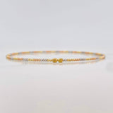 Diamond Cut Bracelet Hoop 1.75g / 6 3/4 in / 2mm Three Golds 18K