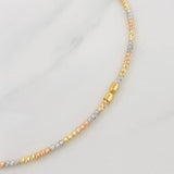Diamond Cut Bracelet Hoop 1.75g / 7 in / 2mm Three Golds 18K