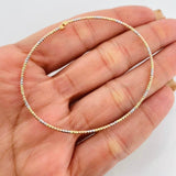 Diamond Cut Bracelet Hoop 1.75g / 7 in / 2mm Three Golds 18K