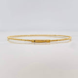 Diamond Cut Bracelet Hoop 2g / 6 3/4 in / 2mm Yellow Gold 18K