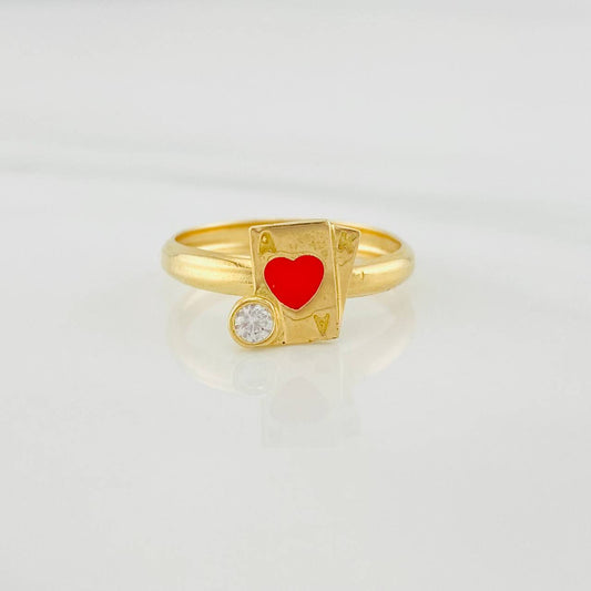 Poker Card Ring 1.2g / T5 1/2 Yellow Gold 18K