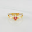 Anillo Love Corazón 2.85g / T7 1/4 Dos Oros Amarillo Blanco 18K