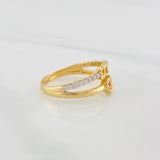 Anillo Love Corazón 2.85g / T7 1/4 Dos Oros Amarillo Blanco 18K